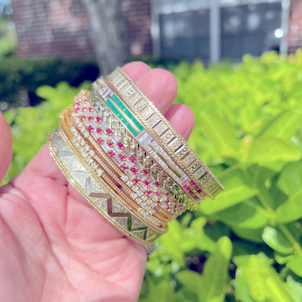 Indian crystal bangle set